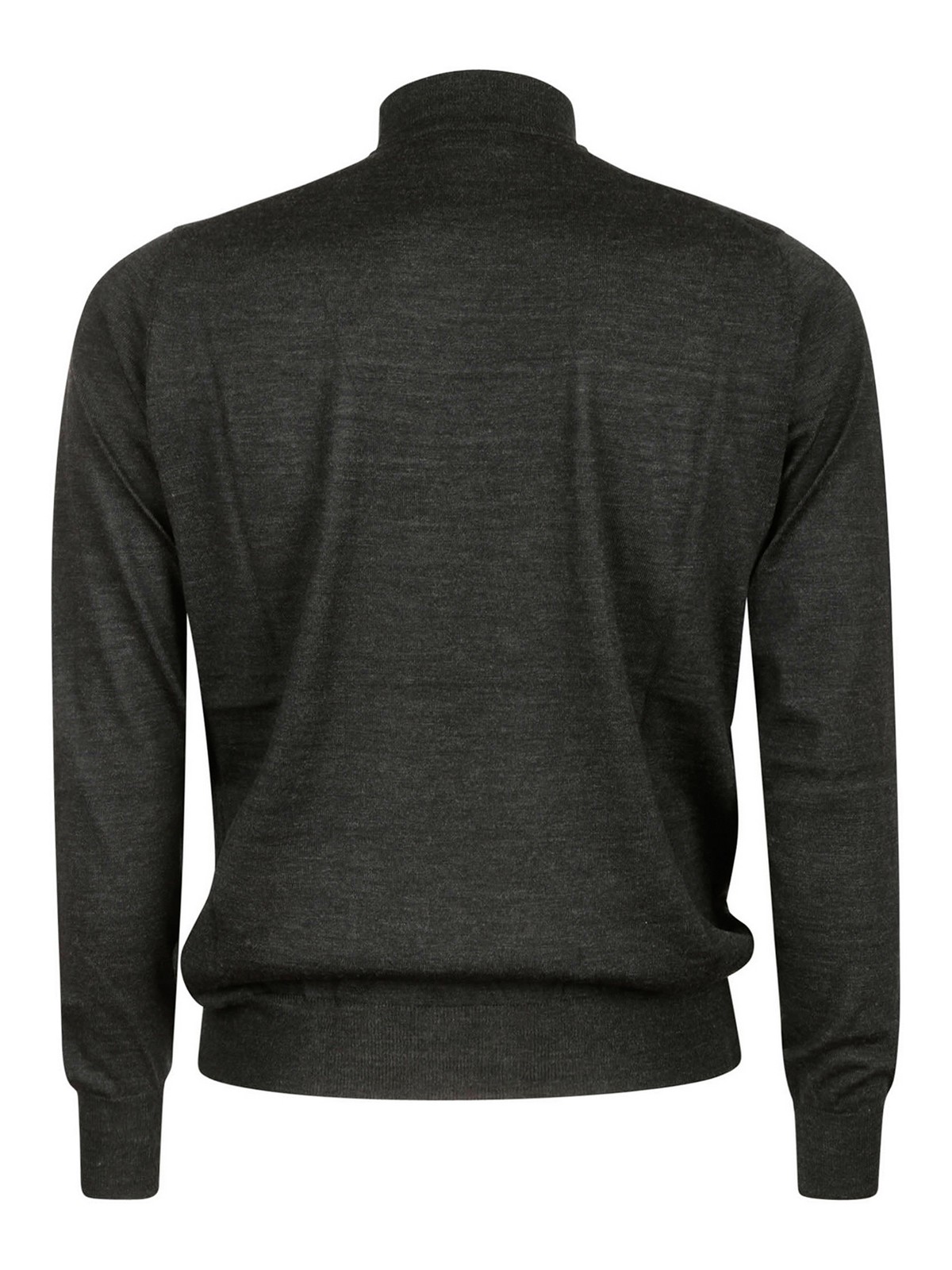 Shop Hindustrie Mockneck Ls Royal Merino In Gris Oscuro