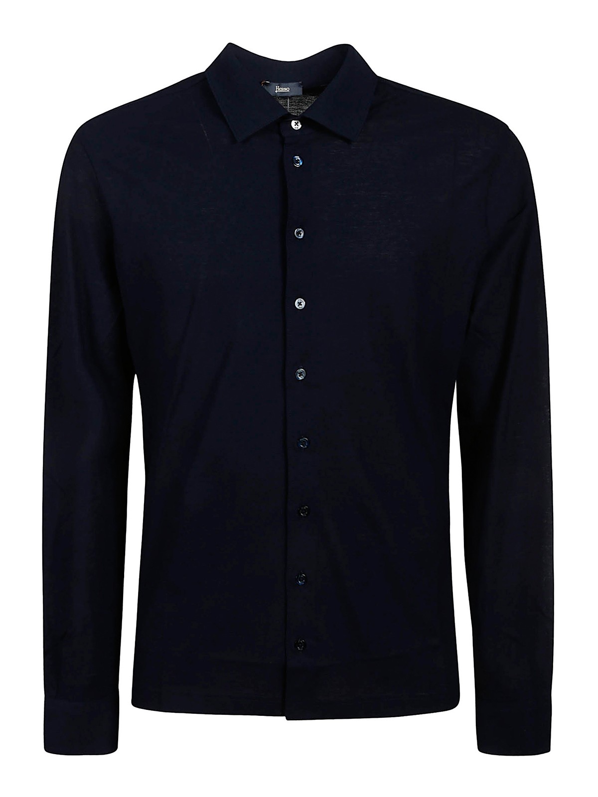 Shop Herno Shirt In Crepe In Blue