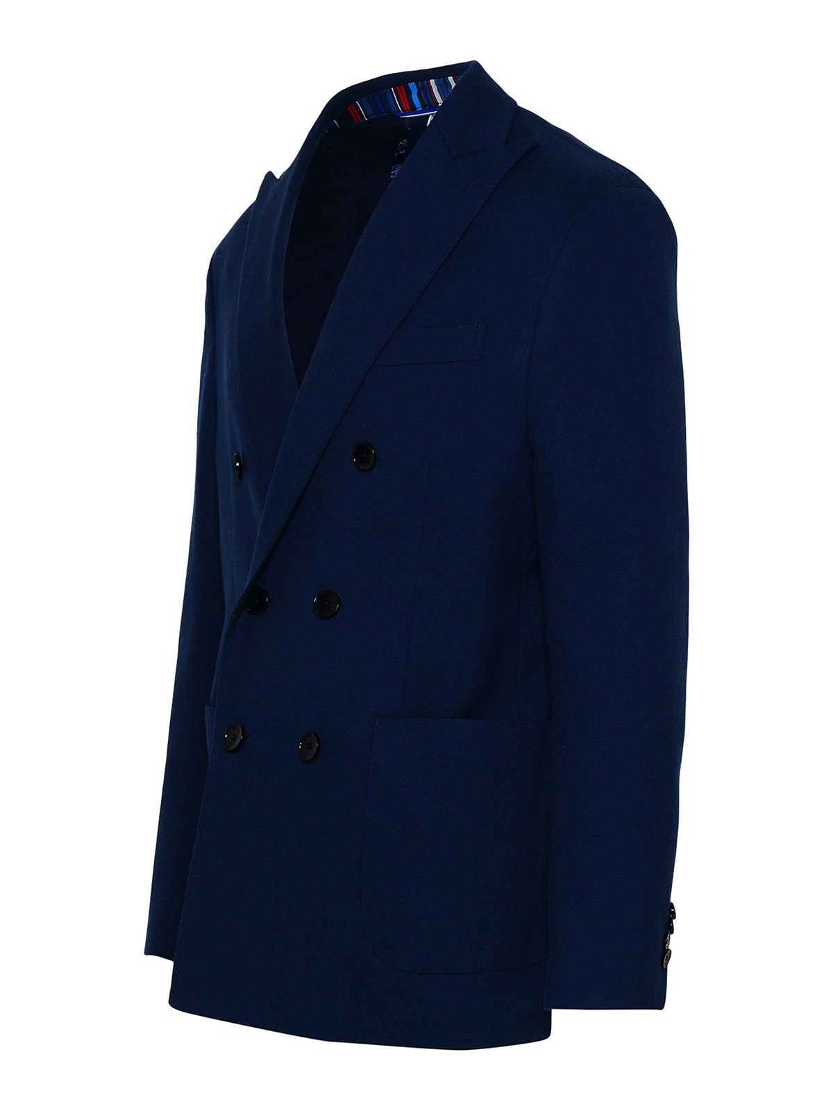 Shop Etro Blue Cotton Blend Blazer In Azul
