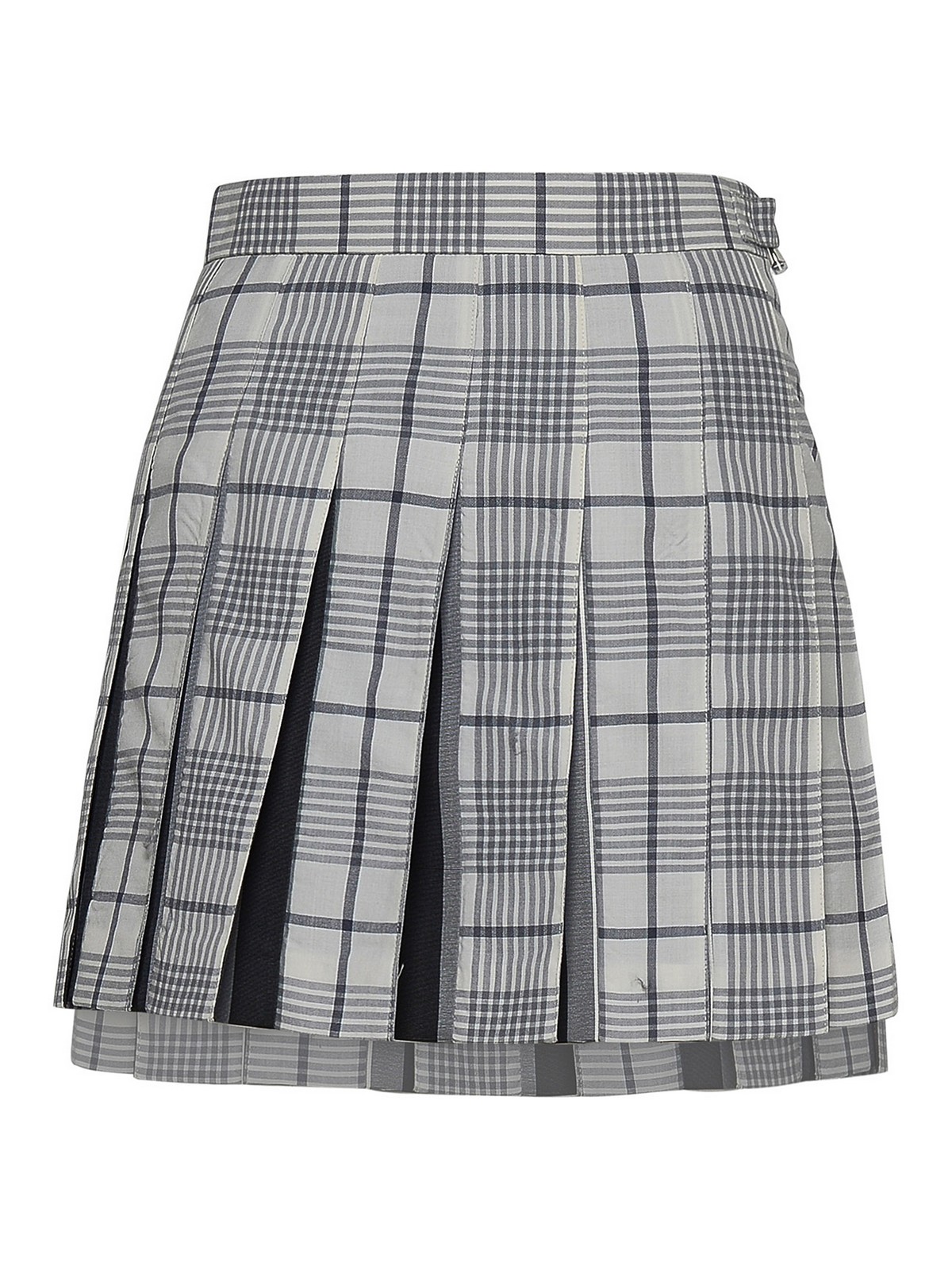 Thom Browne Grey Wool Blend Miniskirt In Grey