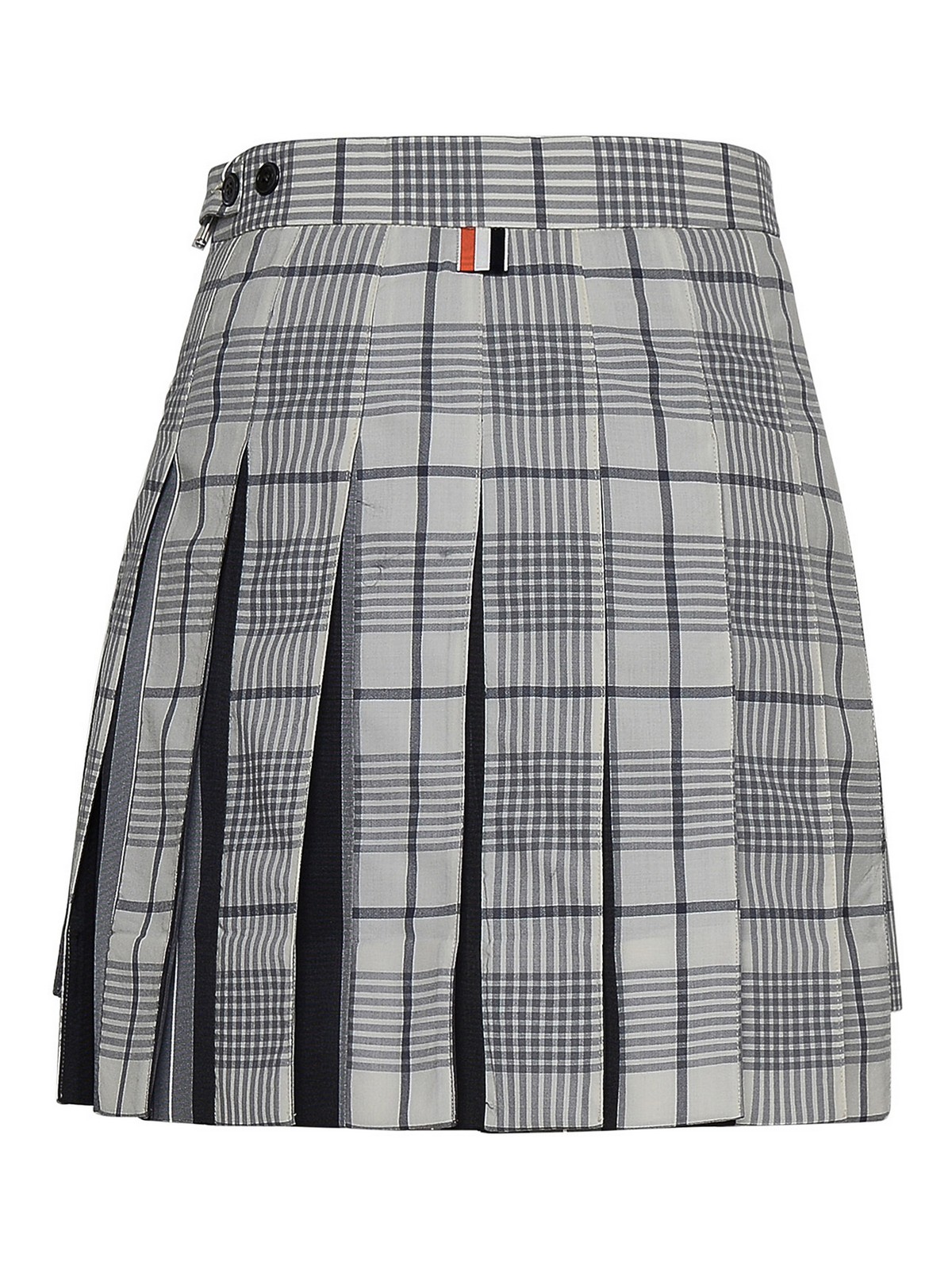Shop Thom Browne Gray Wool Blend Miniskirt In Grey