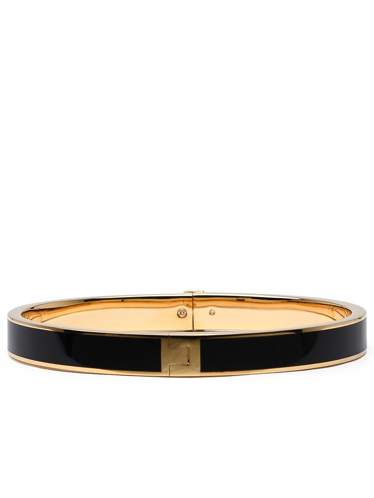 Shop Tory Burch Kira Bracelet In Gold And Black Brass