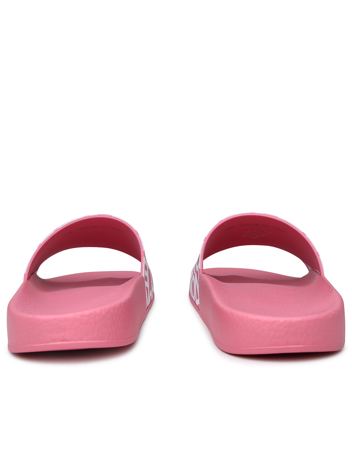 Shop Moncler Pink Rubber Jeanne Slippers In Nude & Neutrals