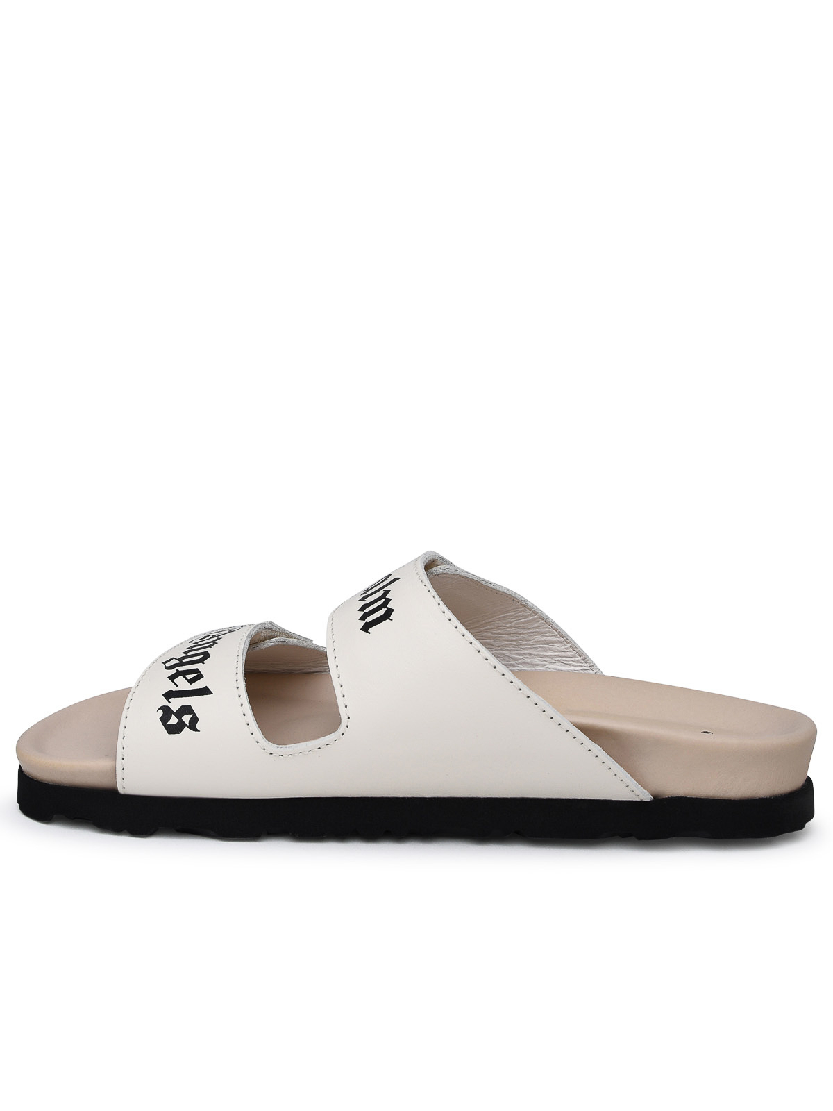 Shop Palm Angels White Leather Slipper