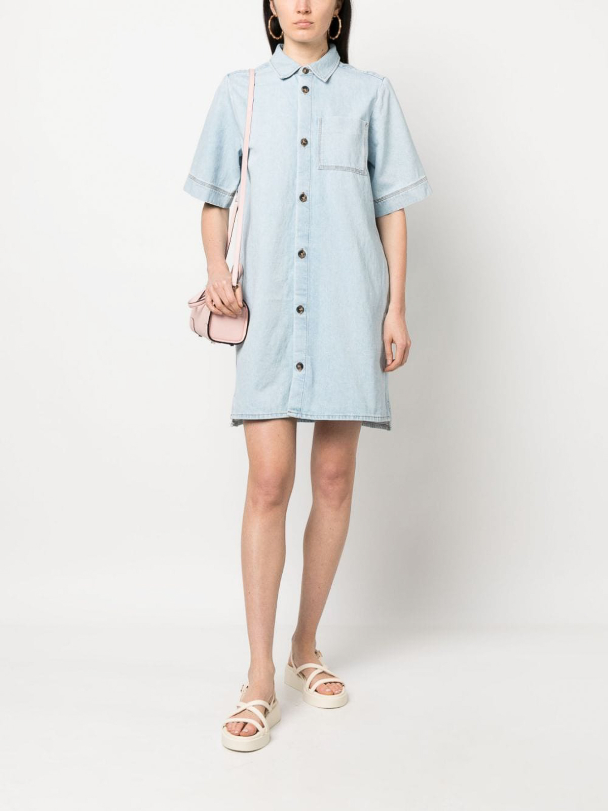 white christmas dresses ZARA. Short buttoned denim dress Ts – Hibuy market main image 0