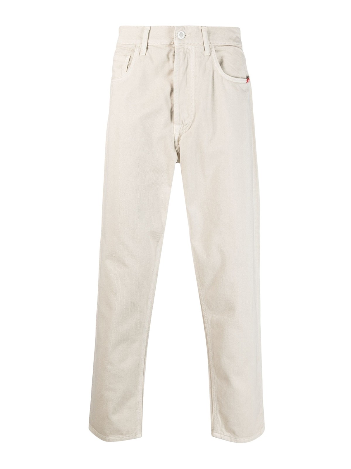 Shop Amish Jeremiah Straight-leg Jeans In Beige
