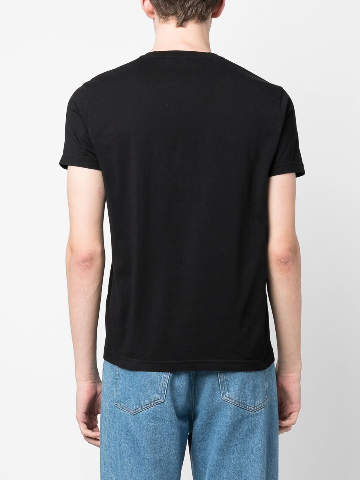 Shop Aspesi Slogan-print Short-sleeved T-shirt In Black