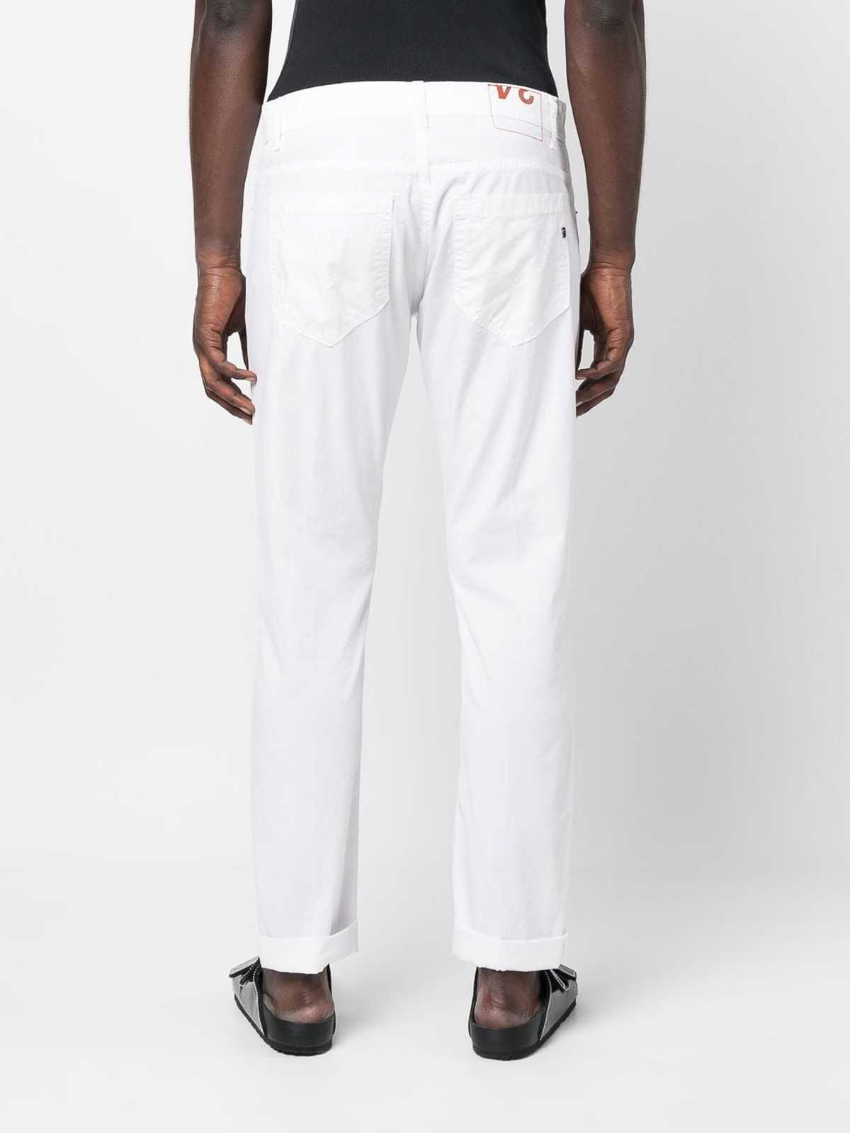 Shop Dondup Low-rise Straight Jeans In White