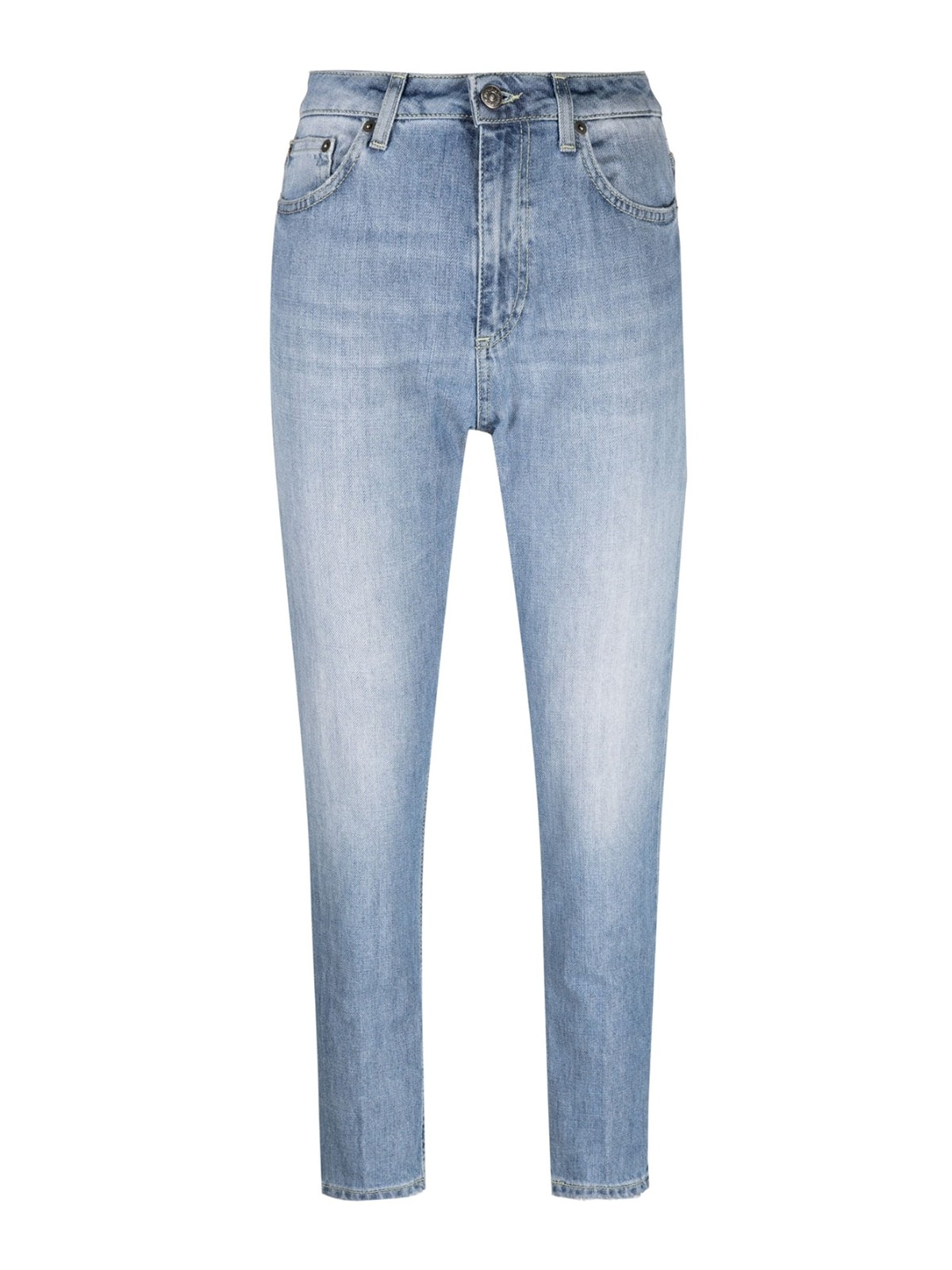 Shop Dondup Light-wash Cropped Jeans In Blue