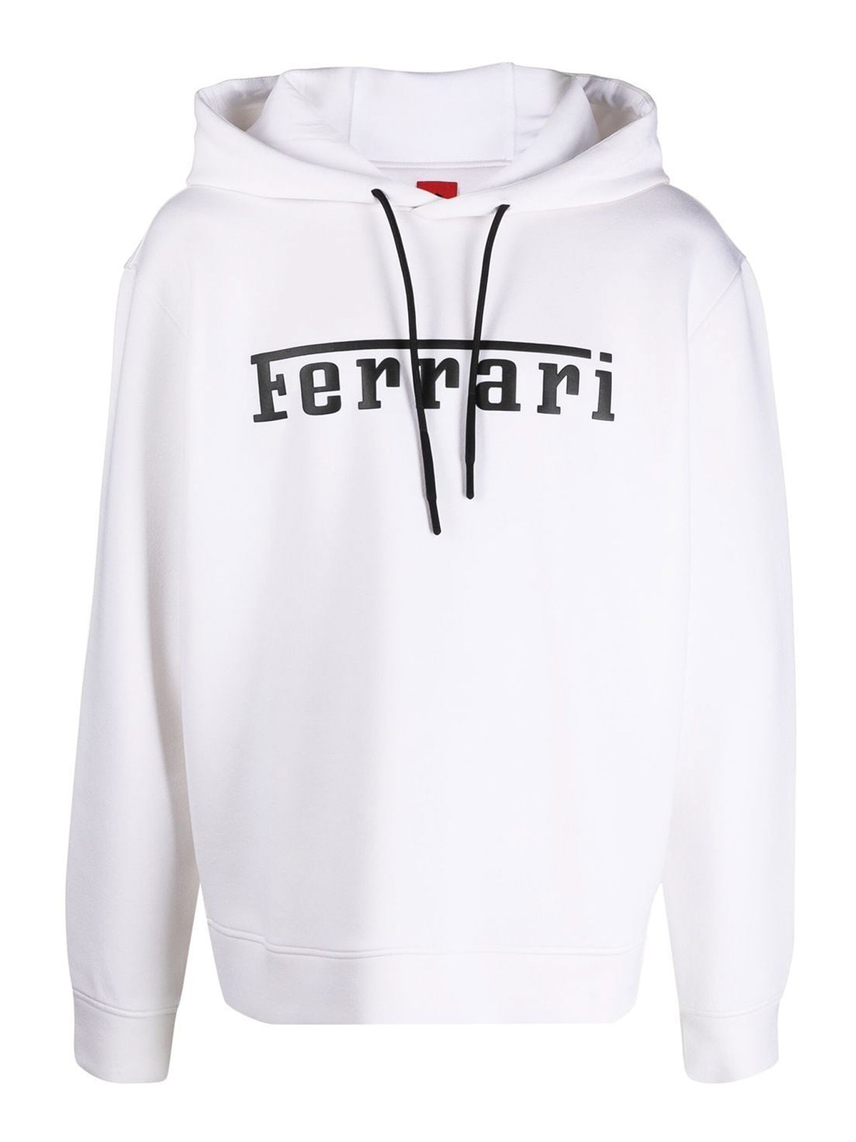 Shop Ferrari Logo-print Hoodie In Blanco