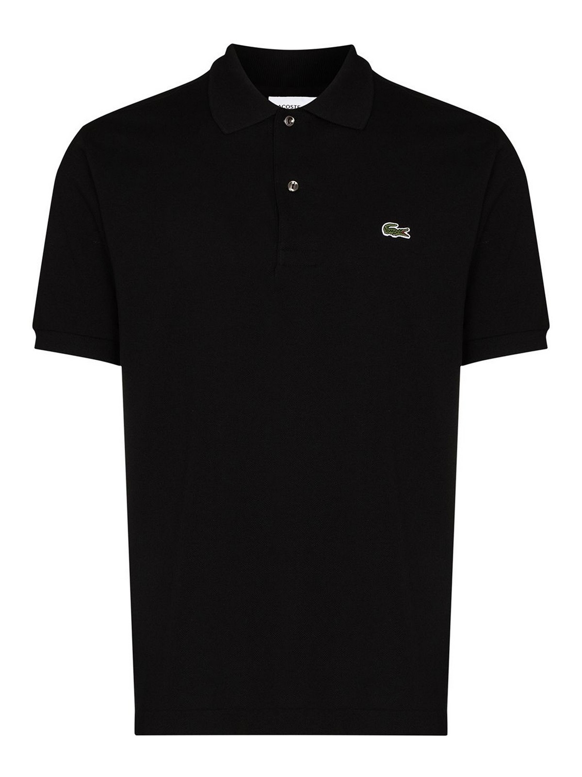 Lacoste Black Cotton Logo-patch Polo Shirt