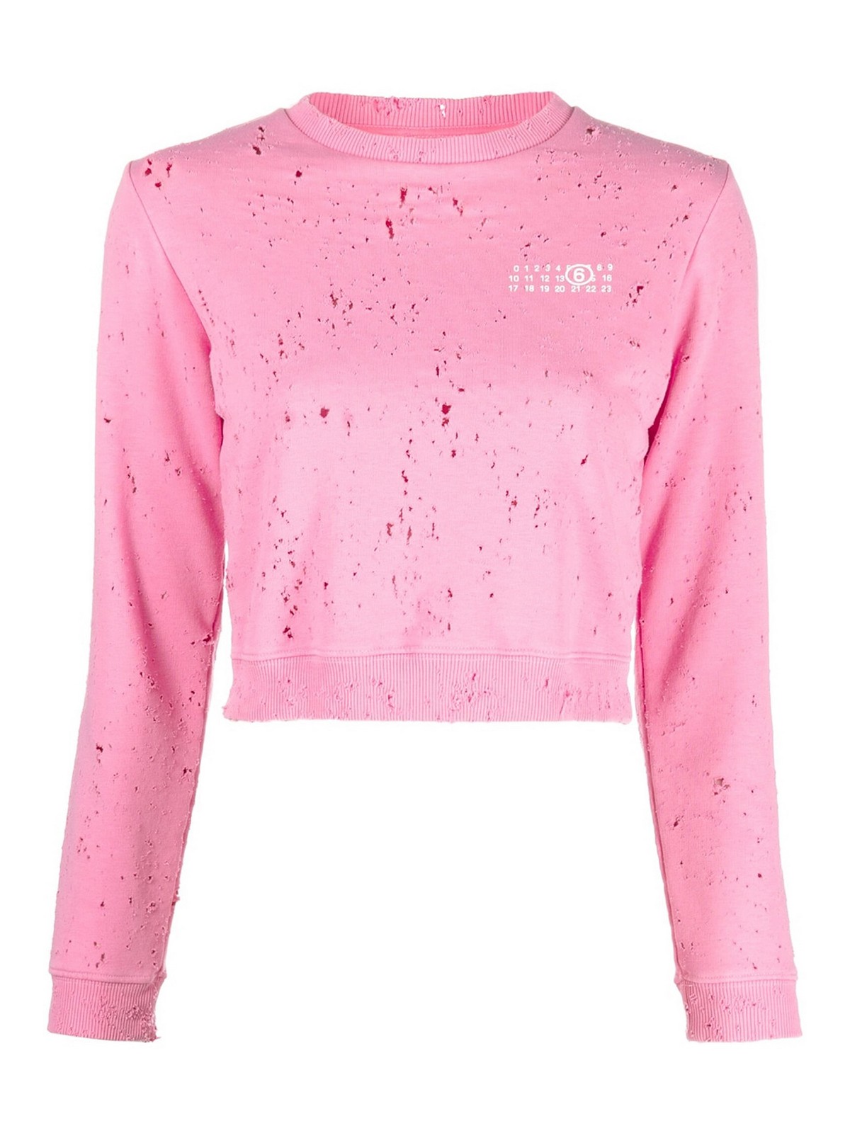 MM6 Maison Margiela Numeric logo-print perforated sweatshirt