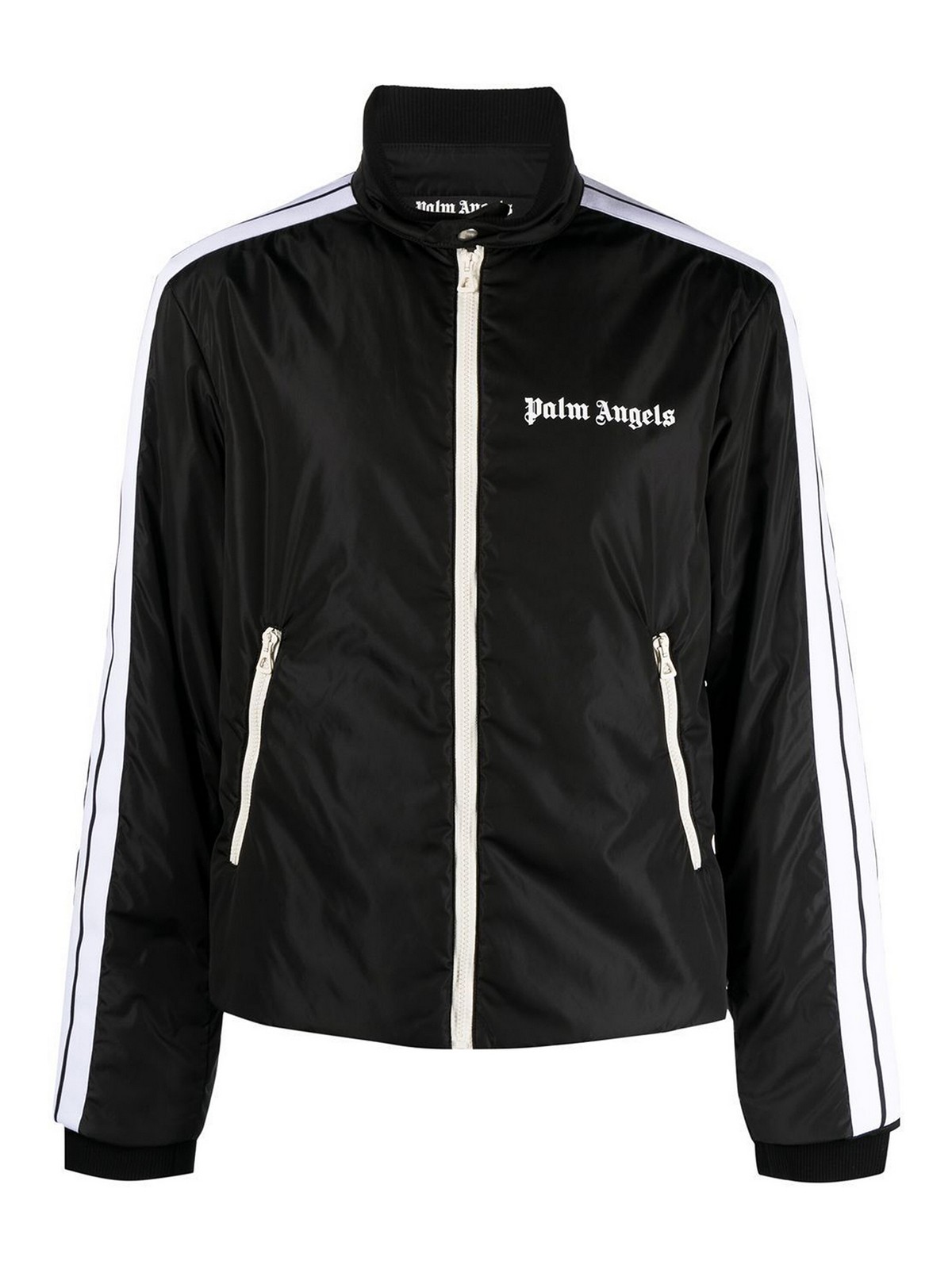 Shop Palm Angels Lightweight Puffer Track Jacket In Black