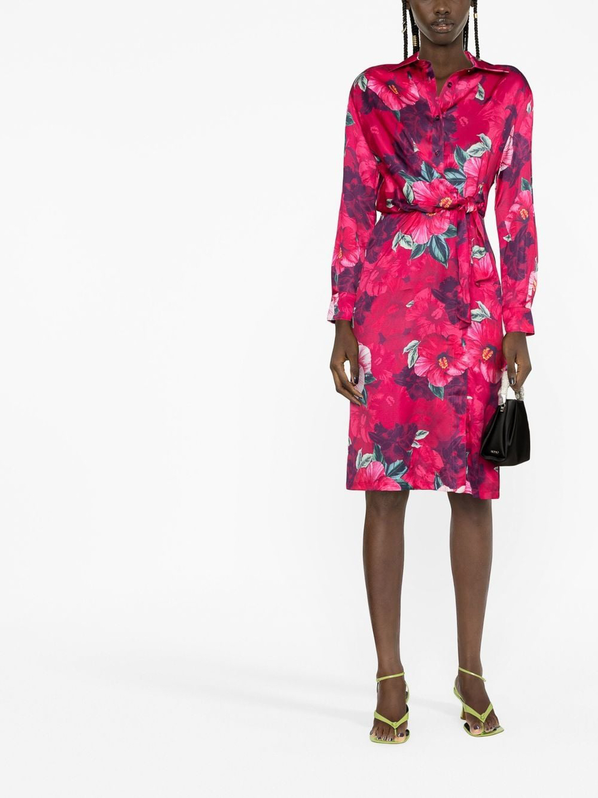 open lace back dress Shirt dress with Love Birds belt