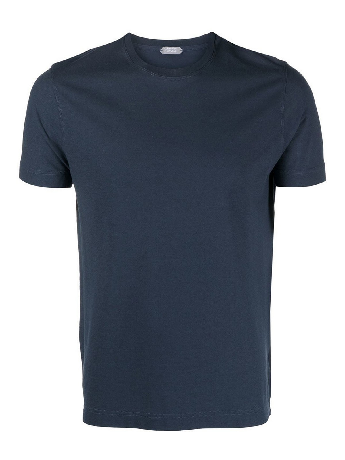 Shop Zanone Crew-neck Cotton T-shirt In Blue