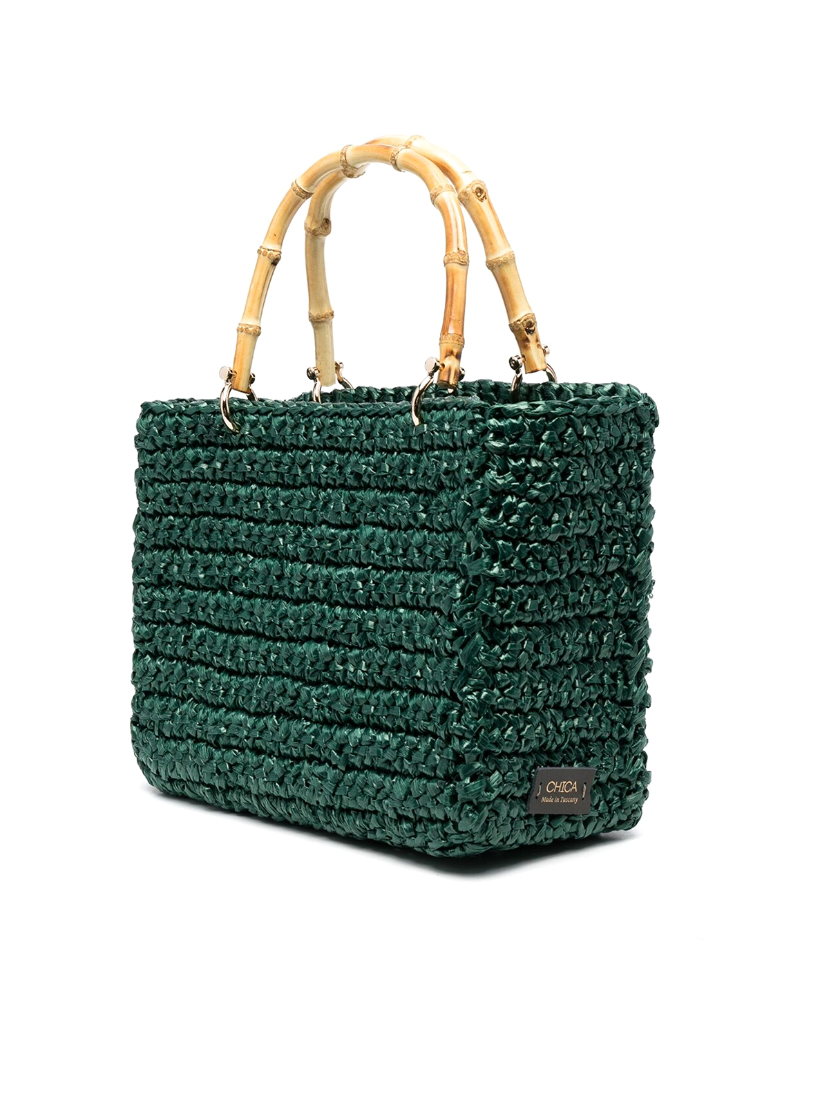 Shop Chica Venere Raffia Tote Bag In Dark Green