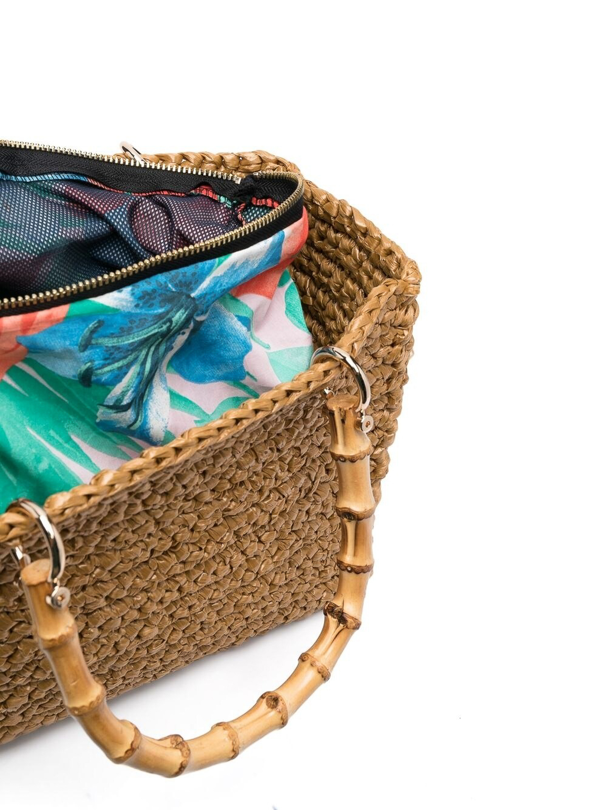 Shop Chica Venere Woven Top-handle Bag In Beige