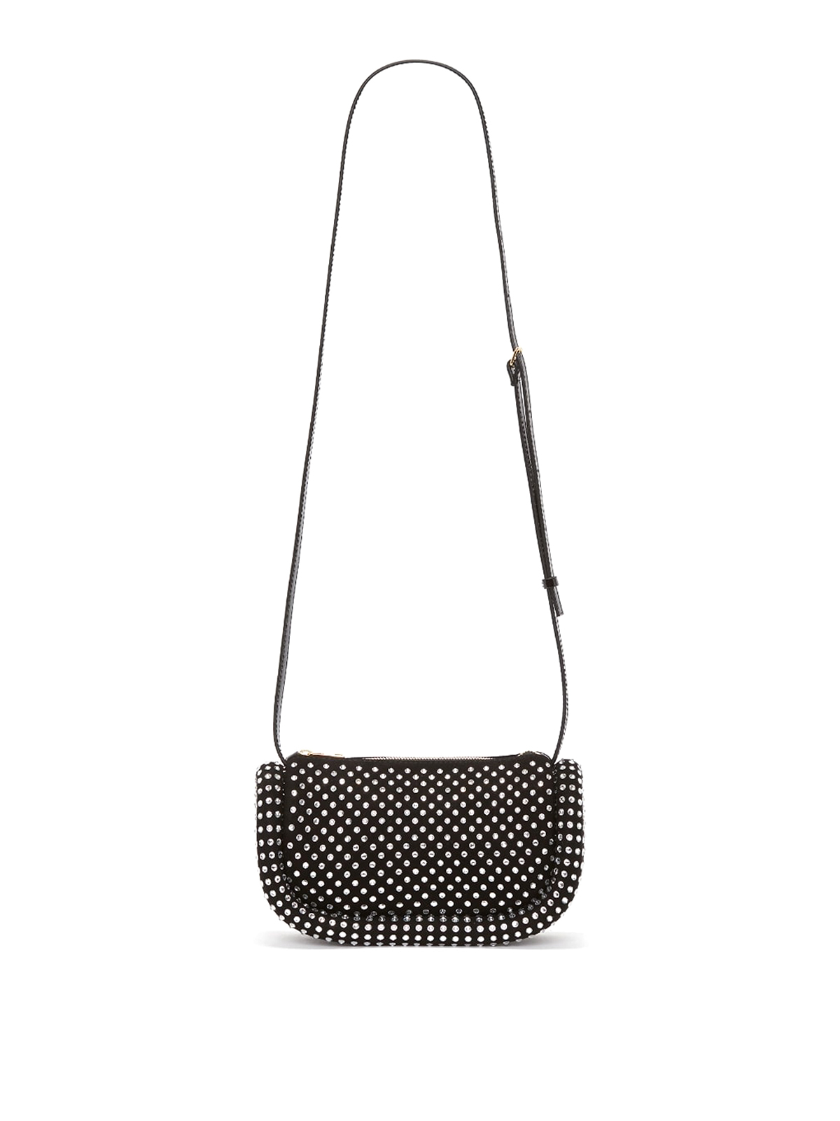 Shop Jw Anderson Bumper-12 Crystal-embellished Crossbody Bag In Black