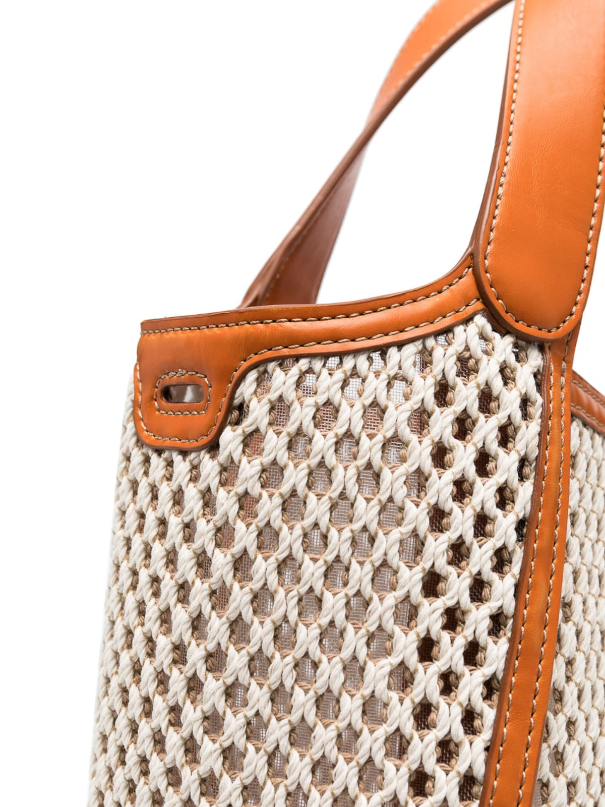 Logo Medium Mesh Tote Bag in Beige - Stella Mc Cartney