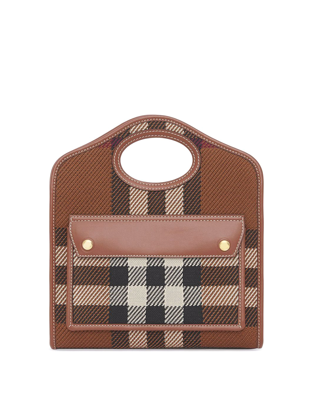 Burberry Dark Birch Brown Check Mini Bowling Bag