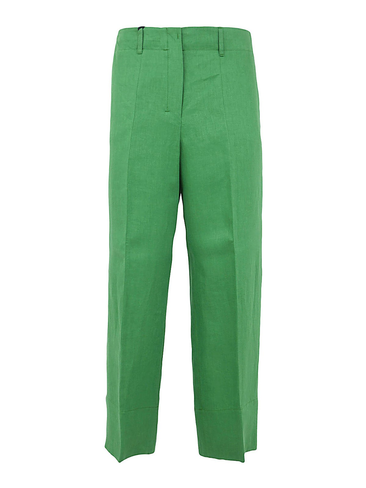 Max Mara Rebecca Wide Linen Trouser In Green