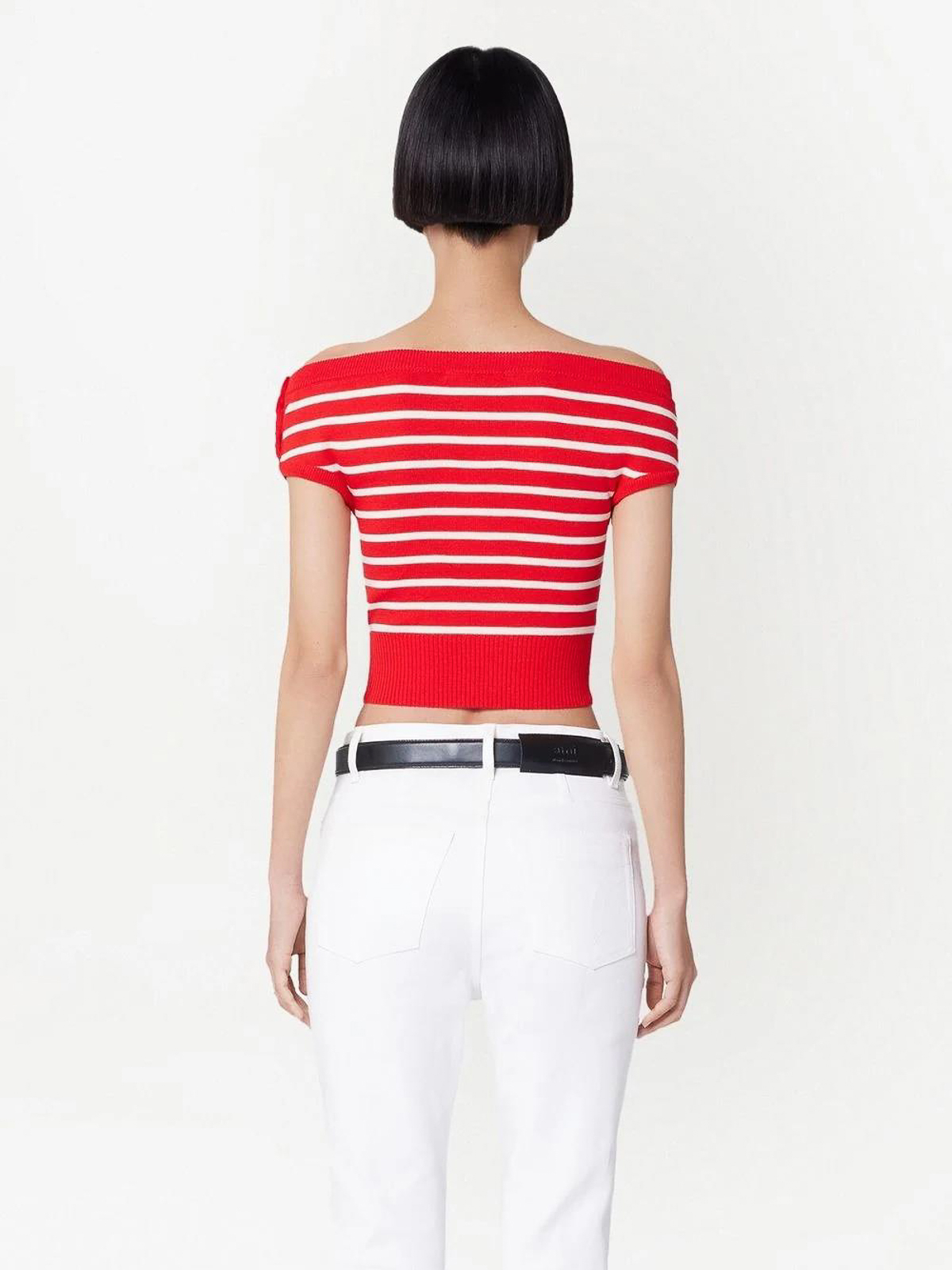 Ami Paris Ami paris off-shoulder striped top|FTP011KN0003682