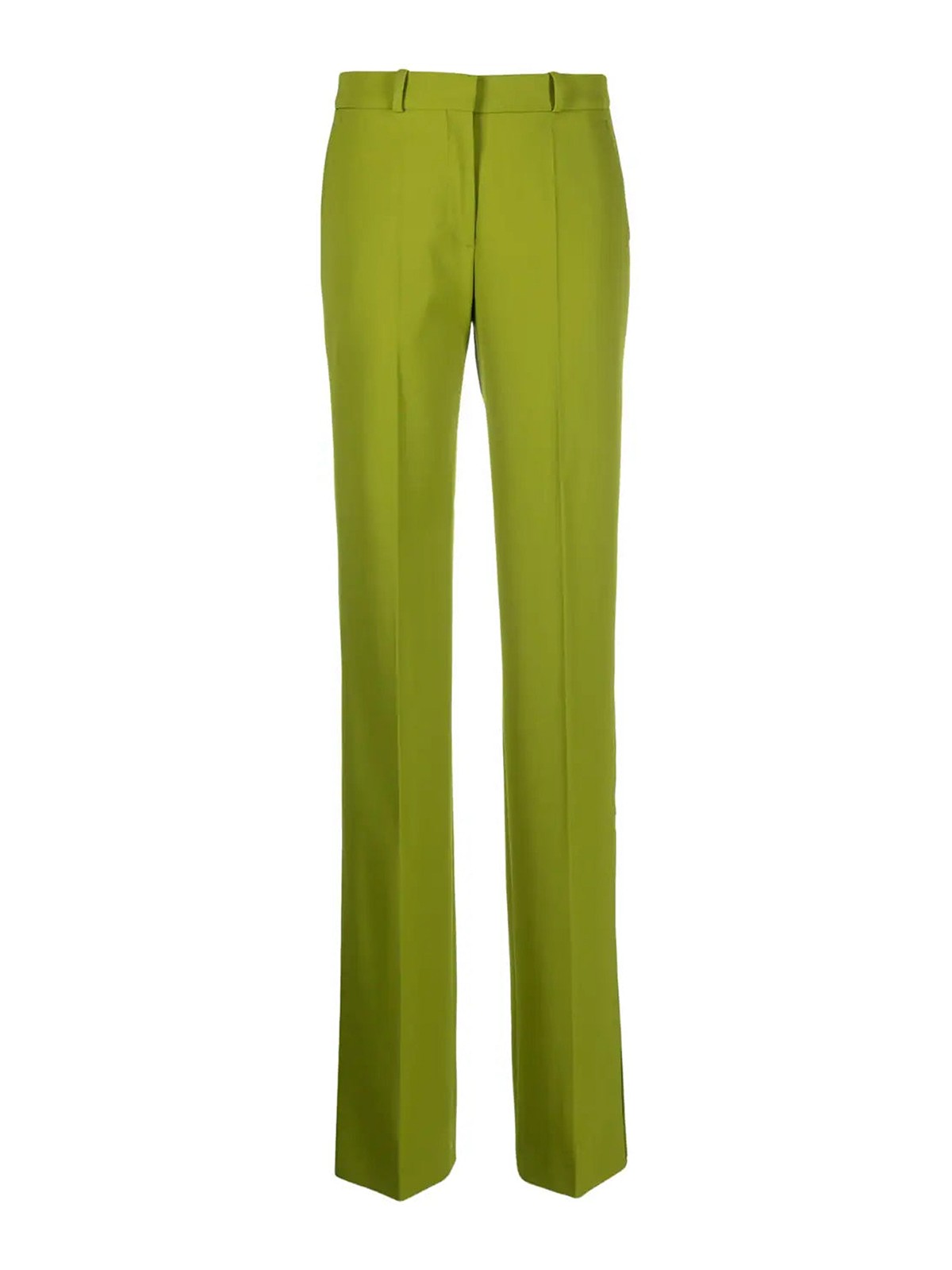Shop Del Core Pressed-crease Straight-leg Trousers In Green