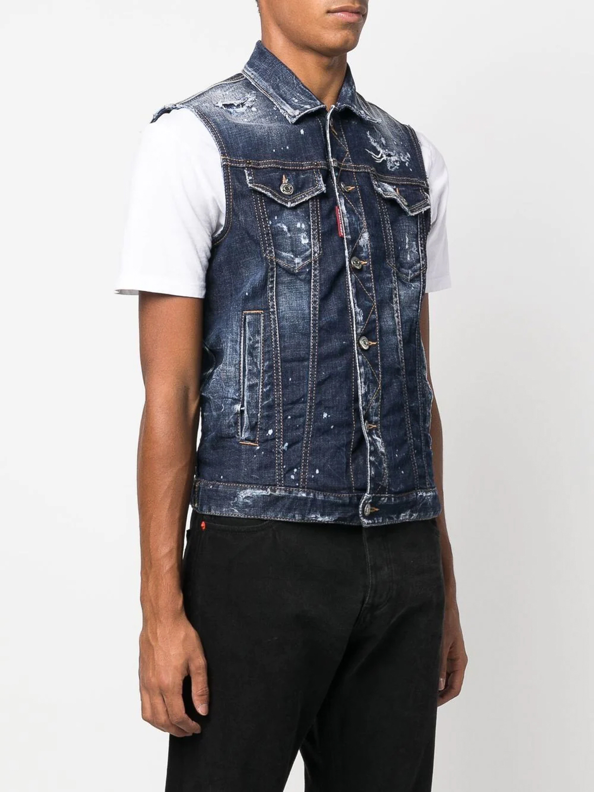 Balmain Ribbed Bleached Denim Jacket - Grey