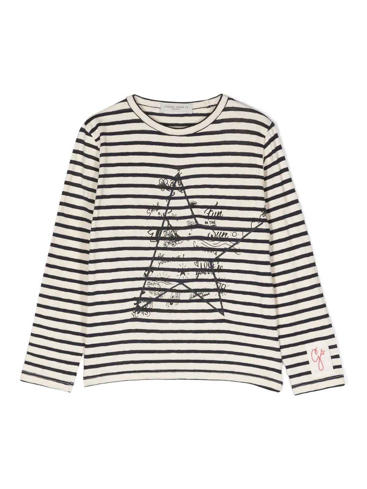 【CPGN STUDIO】Striped Waffen Logo Long Sleeve Golden Goose logo-embroidered striped long-sleeve t-shirt