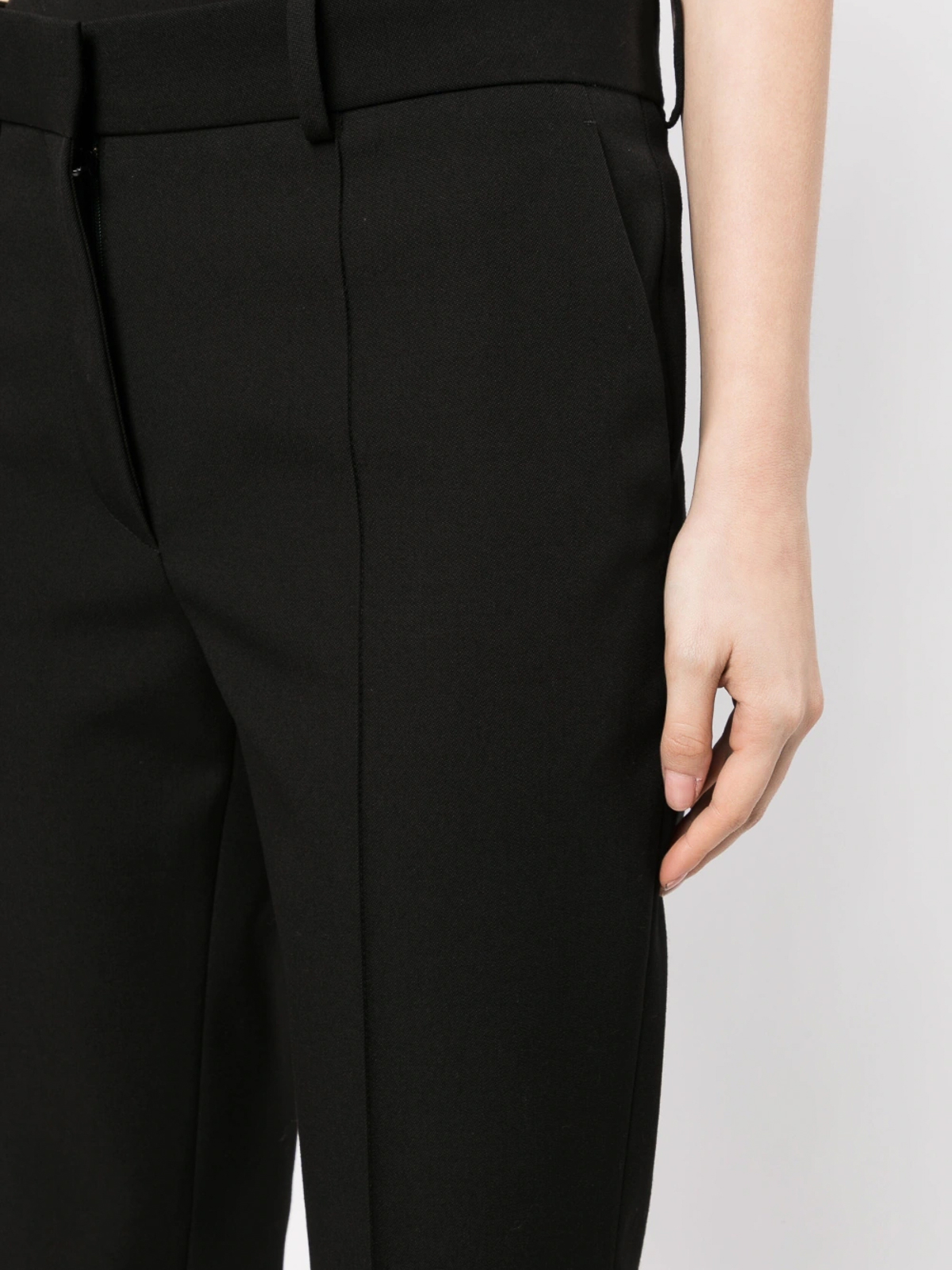 Shop Lanvin High-rise Straight-leg Trousers In Black