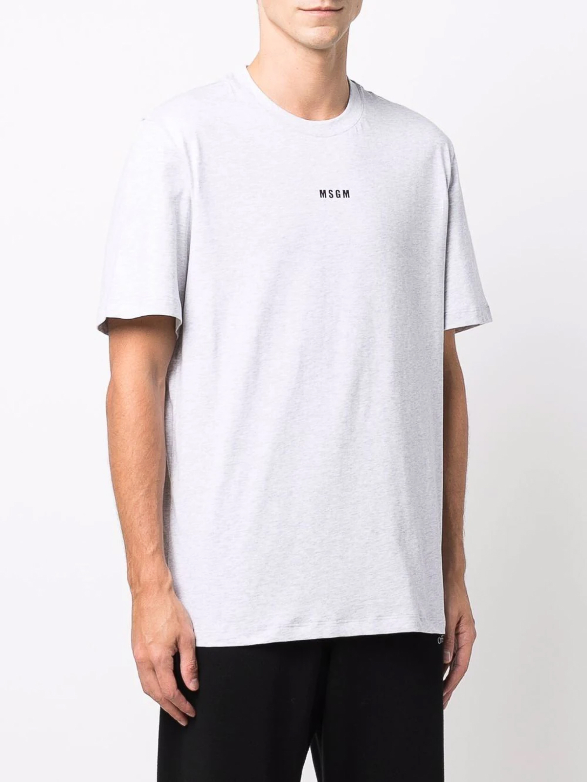 Shop Msgm Logo-print T-shirt In Grey