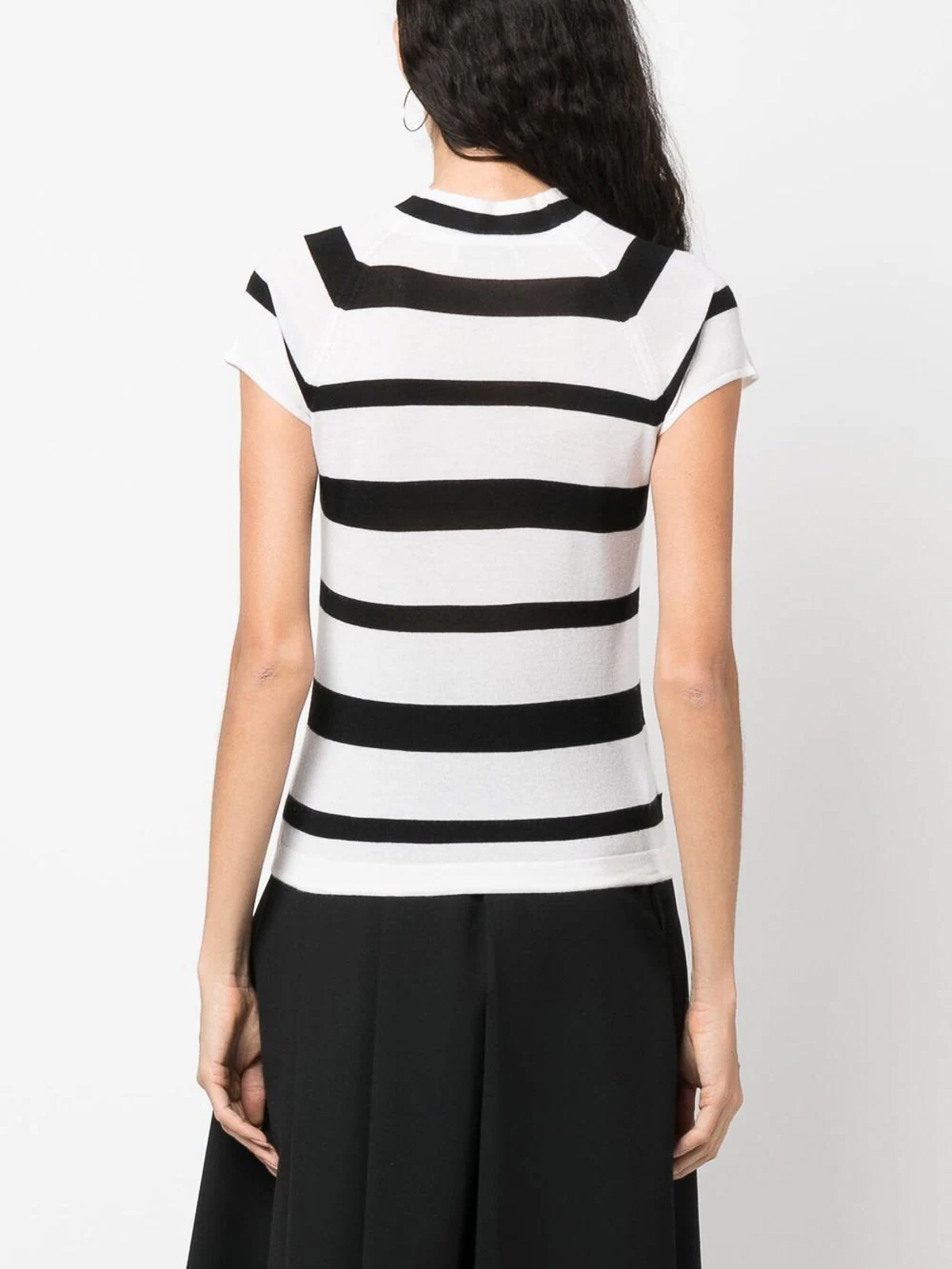 Miu Miu Miu miu logo stripe-pattern knitted top