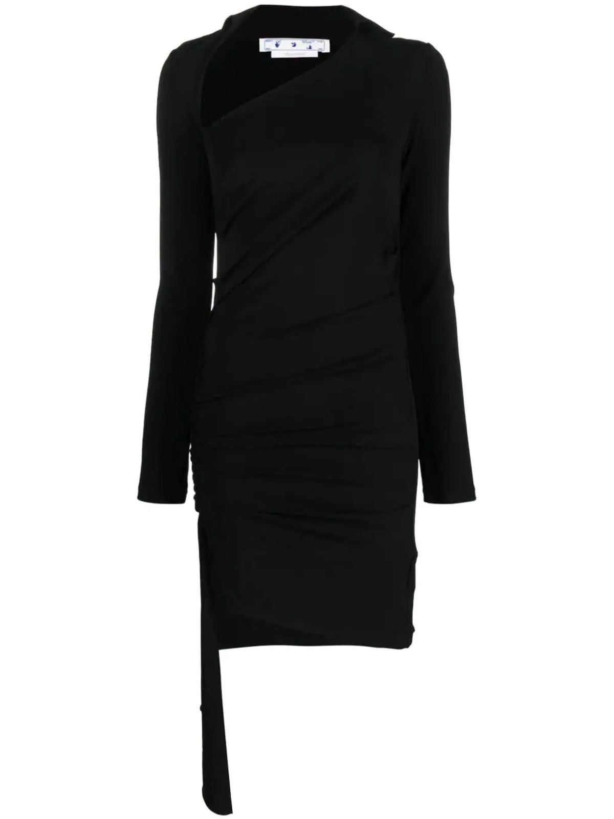 Shop Off-white Vi-crepe Mini Dress In Negro