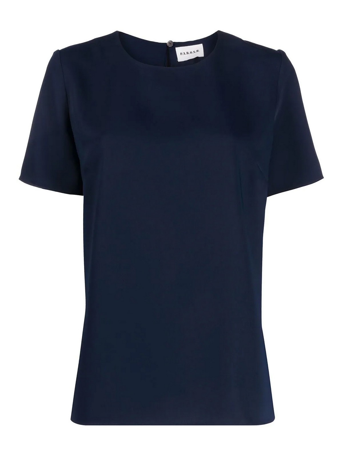 Shop P.a.r.o.s.h Parosh Short-sleeved Cady Blouse In Blue