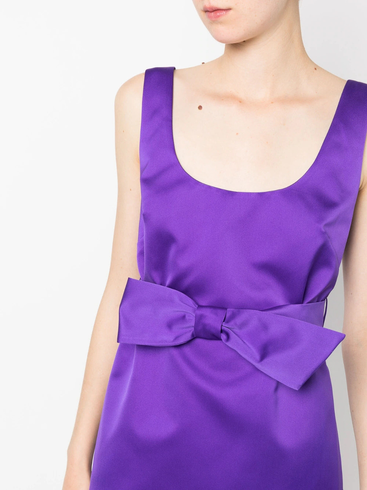 Knee length dresses P.A.R.O.S.H. - Parosh bow-detail satin dress