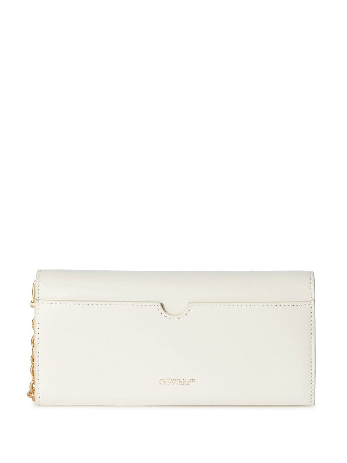 Jitney Printed Leather Card Holder in Black - Off White