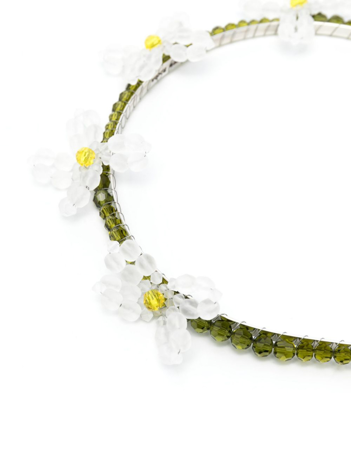 Simone Rocha Crystal beaded flower hairband - Green