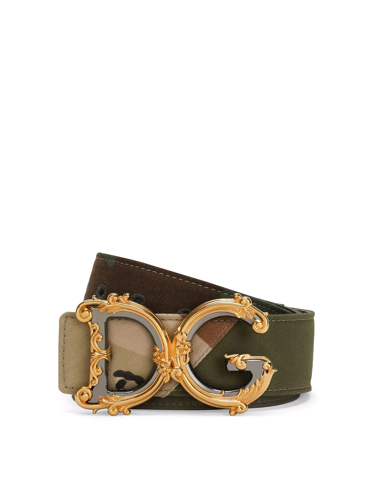 Dolce & Gabbana Logo Leather Belt In Verde