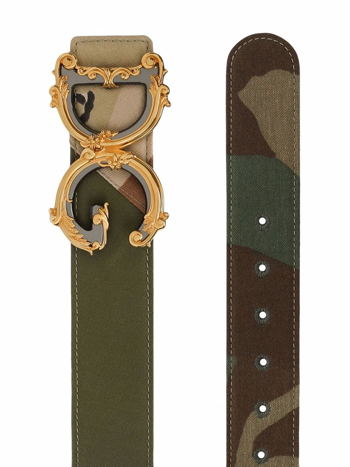 Shop Dolce & Gabbana Leather Logo Belt In Verde