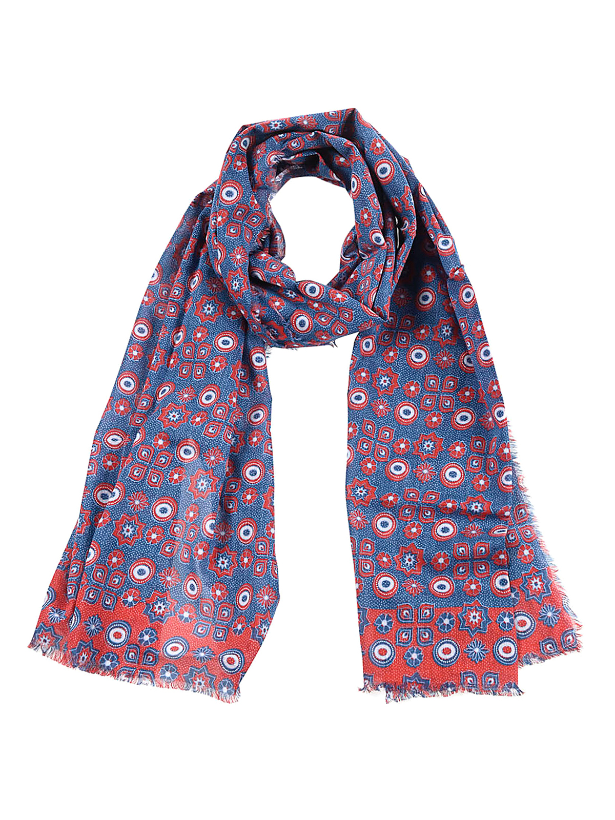 Patchouli Printed Cotton Stole In Blue