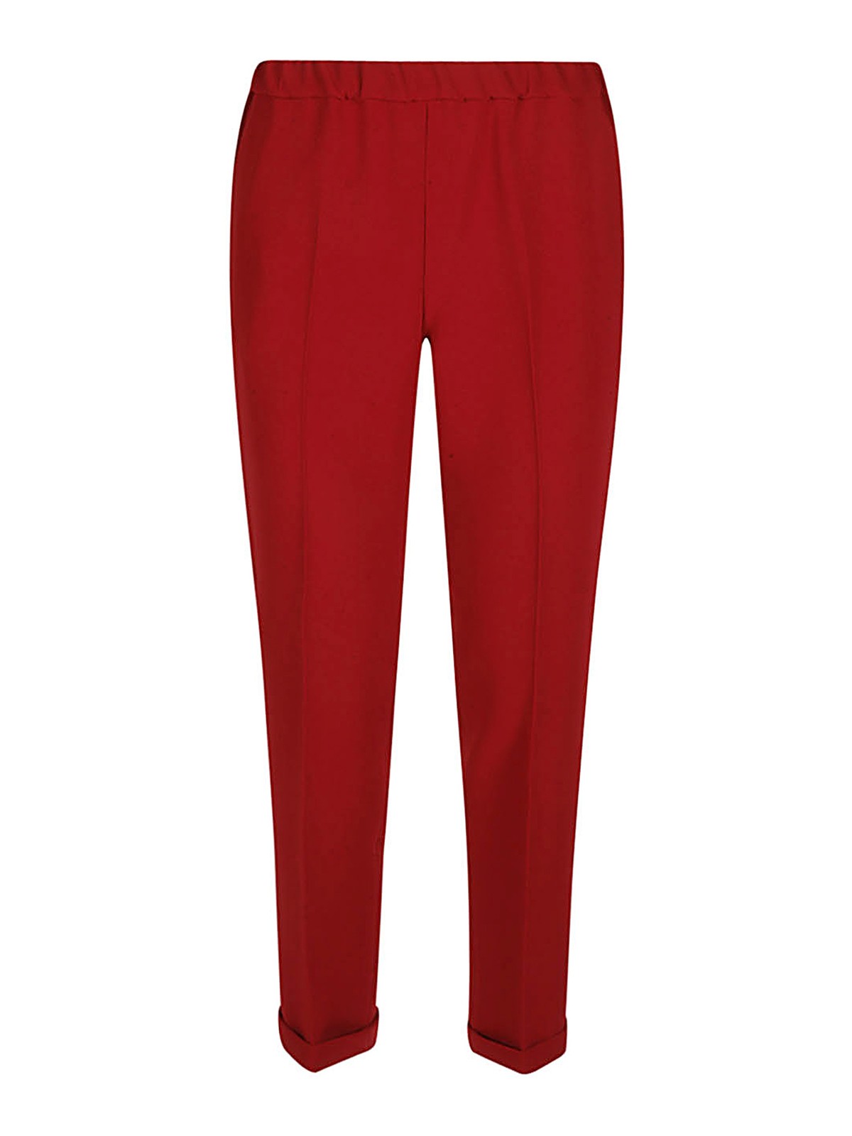 Shop Alberto Biani Cady Drawstring Trousers In Red