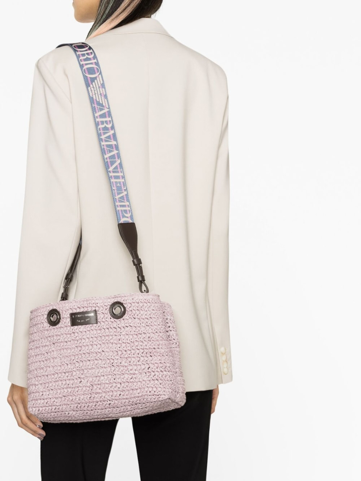 エンポリオアルマーニ ラフィアトートバッグ Emporio Armani