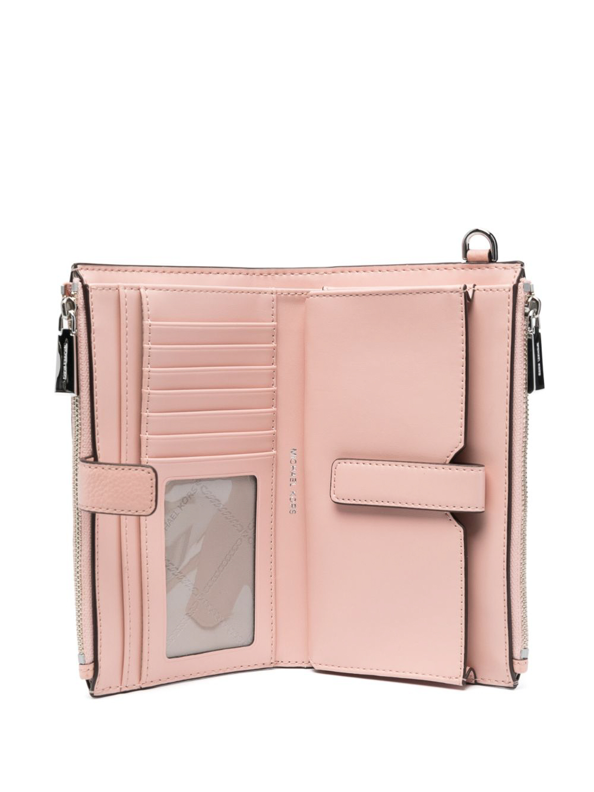 Shop Michael Michael Kors Jet Set Leather Clutch Bag In Light Pink