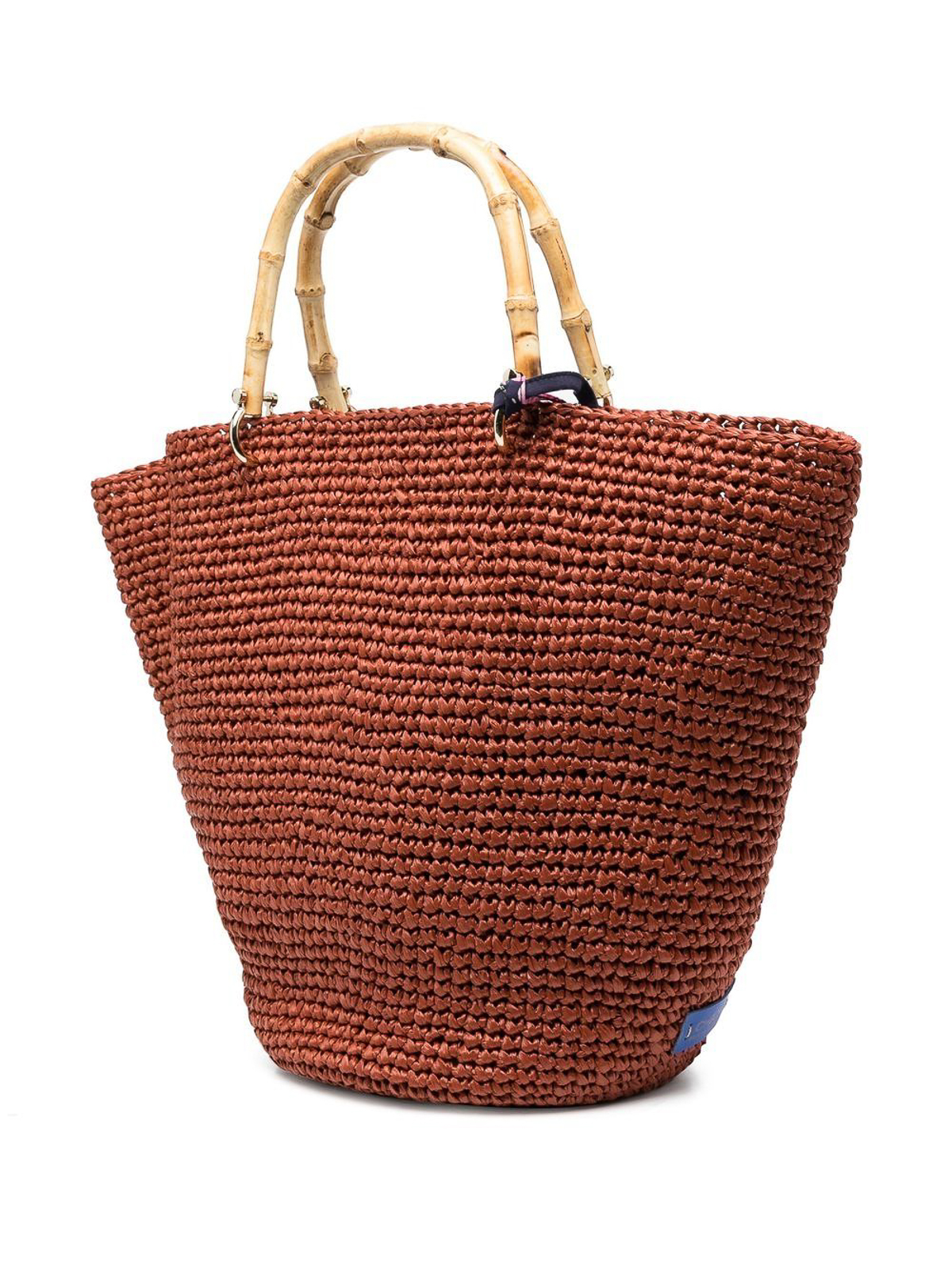 Shop Chica Corolla Straw Handbag In Brown