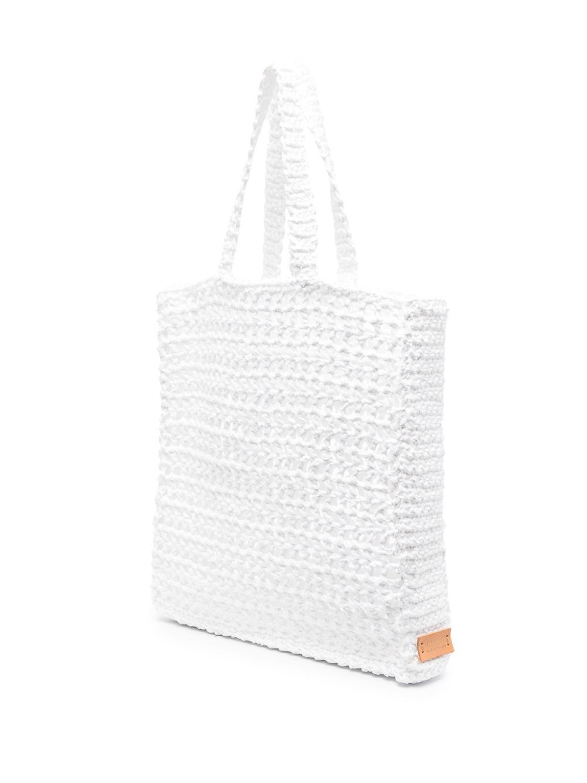 Shop Chica Naxos Straw Handbag In White