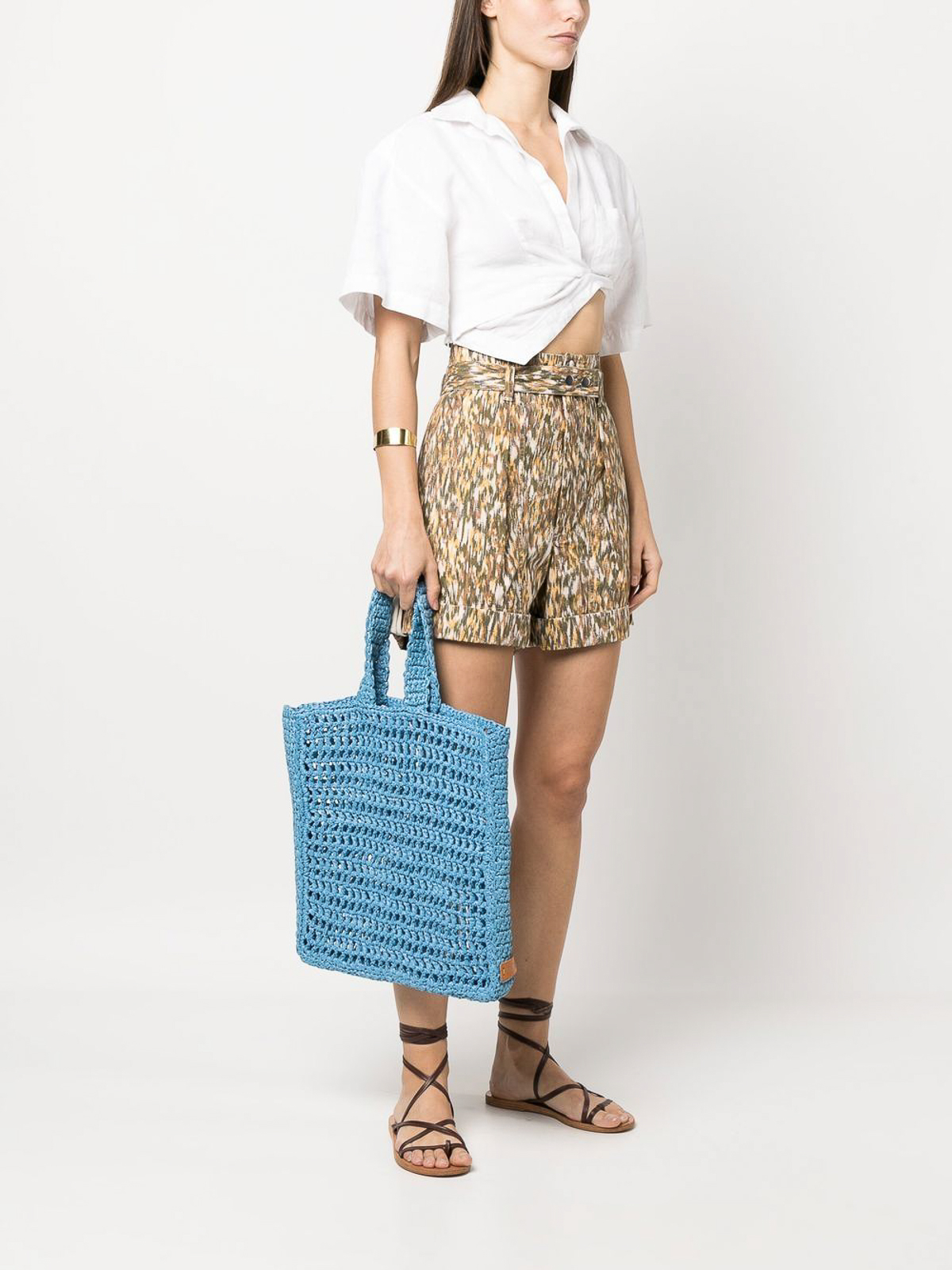 Shop Chica Naxos Straw Handbag In Blue