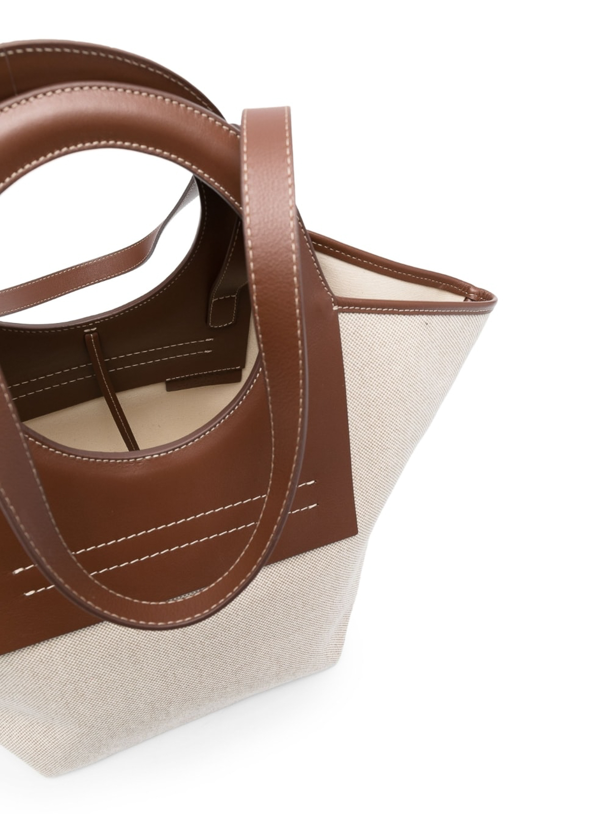 Hereu Canvas Leather-Trimmed Handle Bag - Brown Handle Bags