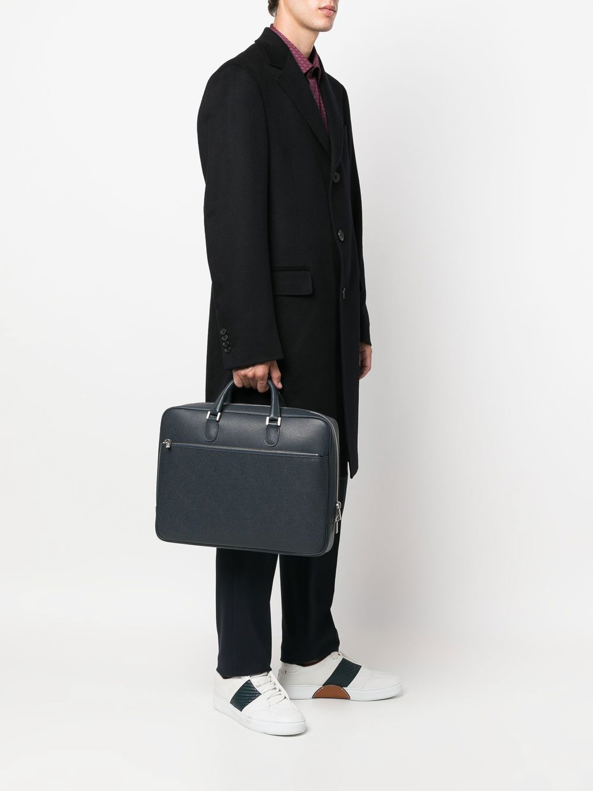Slim Briefcase Taiga Leather - Men - Bags