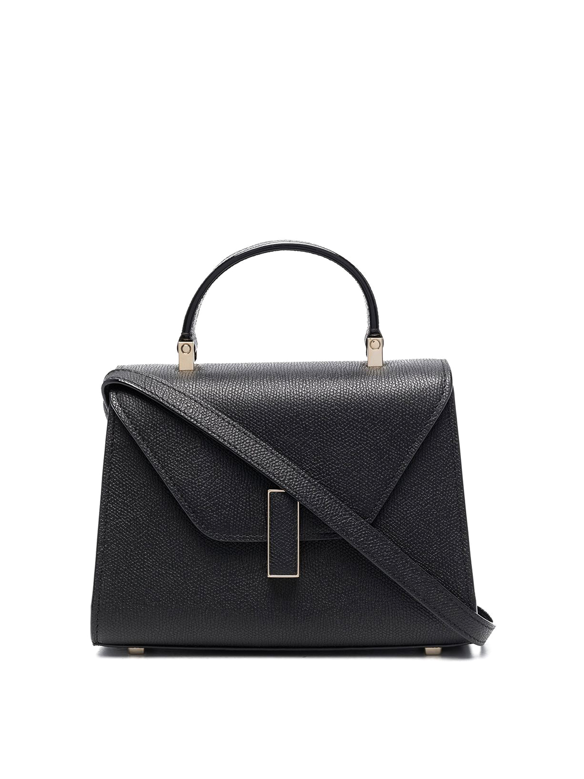 Valextra Iside Mini Leather Handbag In Black