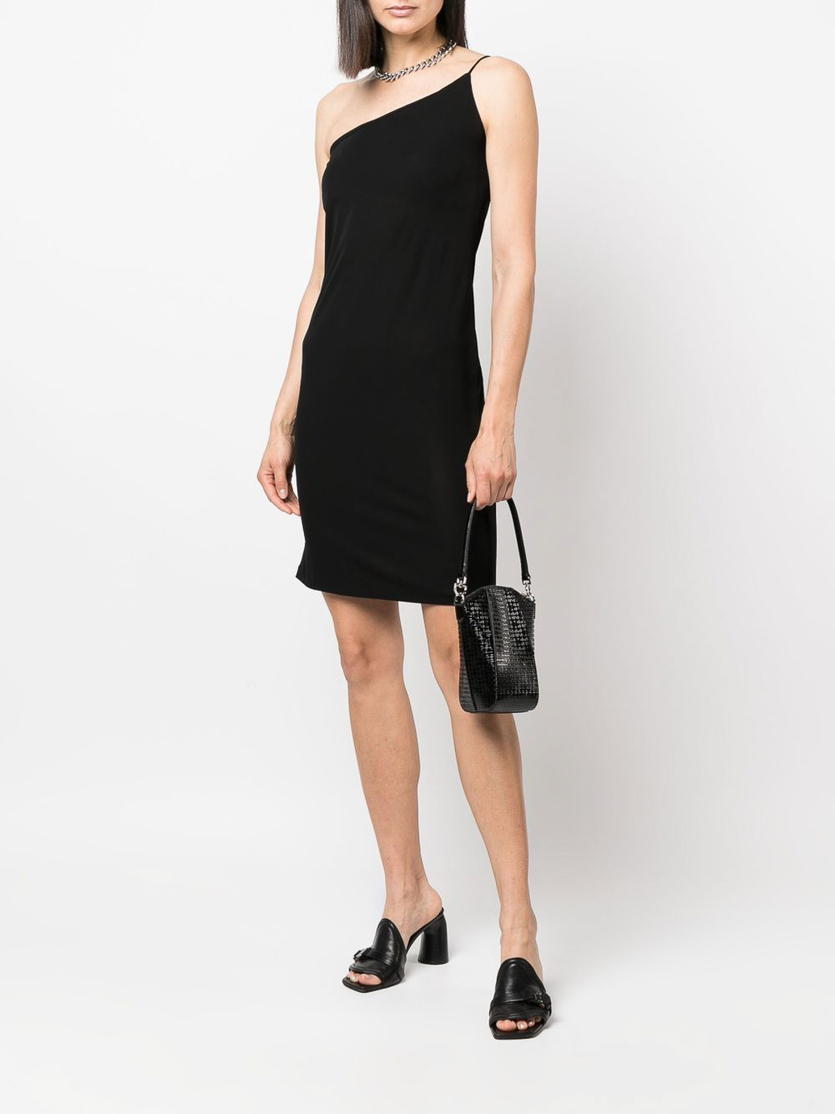 Shop Dsquared2 One-shoulder Dress In Negro